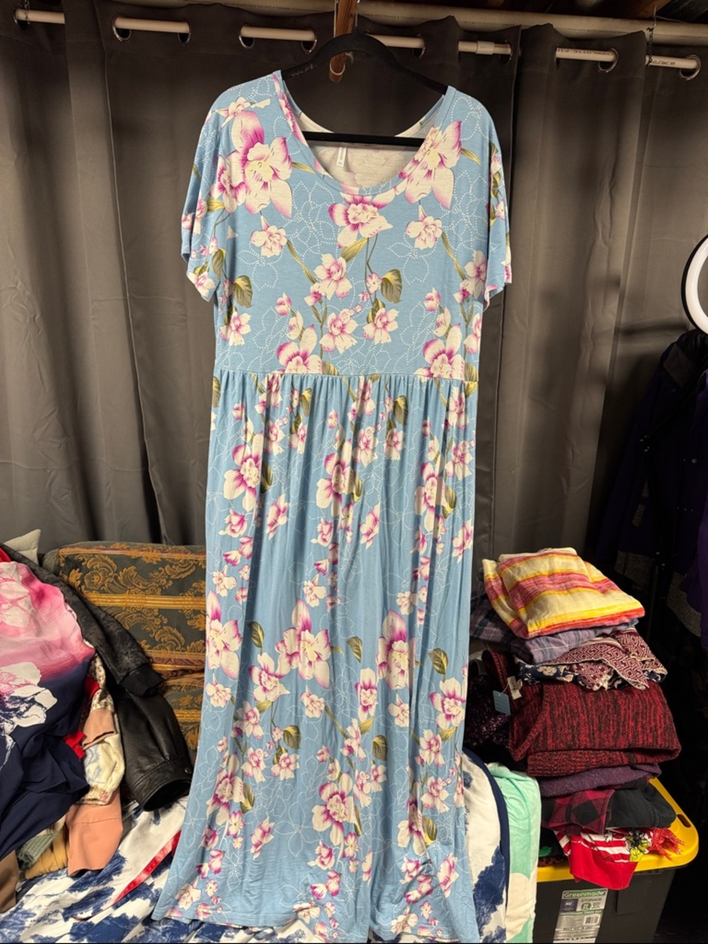 Light Blue Floral Maxi Dress